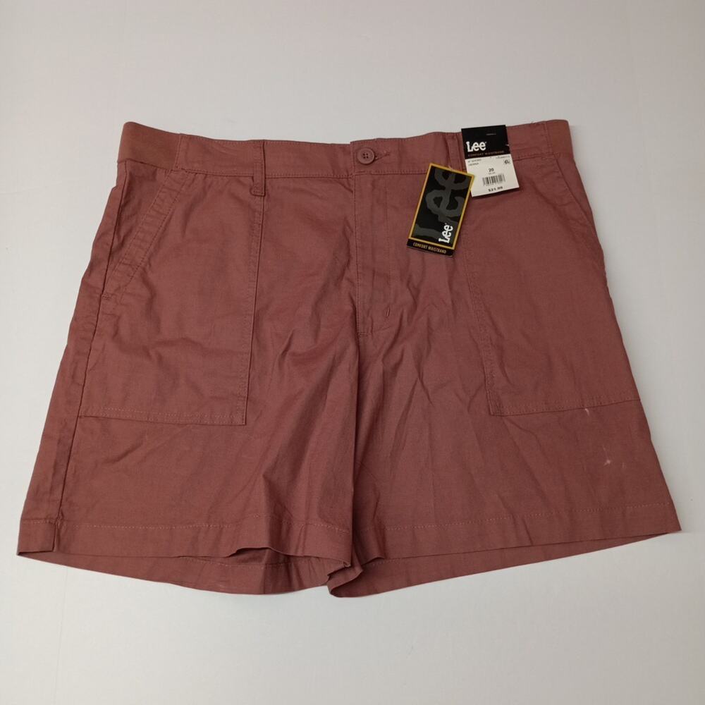 Lee Bermuda Shorts Women Size 20 Henna 6" Ins Comfort Waist